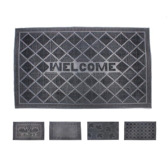 Gumijasti predpražnik 40 × 60 cm – črn