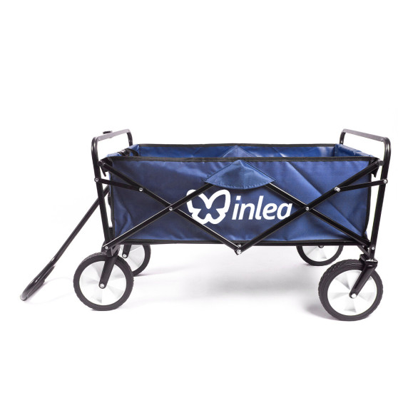 INLEA Zložljiv transportni voziček TRAX PRO s 8-palčnimi kolesi – moder