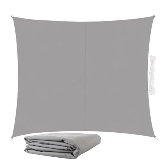 Pravokotna vrtna senčna ponjava 3 × 2,5 m – GARDEN LINE – Siva