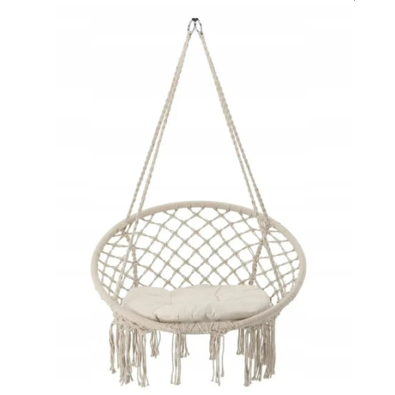 GARDEN LINE Závesné kreslo okrúhle BOHO - béžové