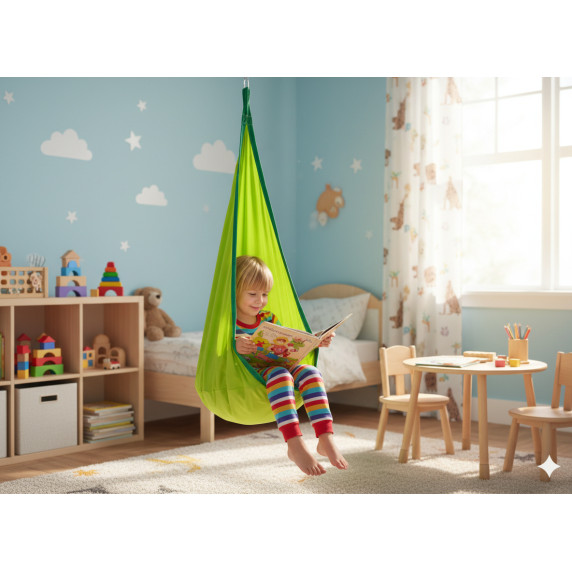 Viseča gugalnica za otroke DROPPI – GARDEN LINE –zelena