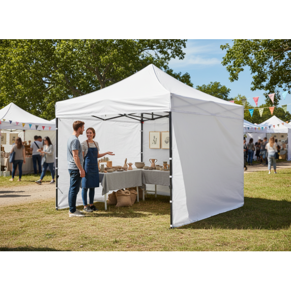 Prodajni paviljon 3x3 m – Bel – GARDEN LINE