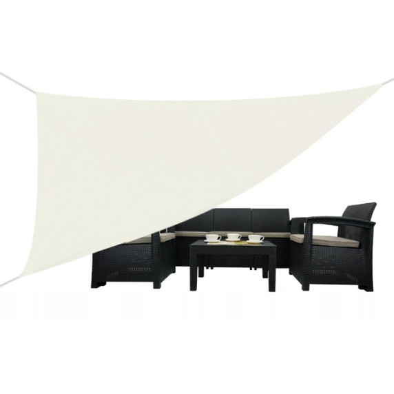 Trikotna vrtna senčna ponjava 3,6 × 3,6 × 3,6 m – GARDEN LINE – Bež