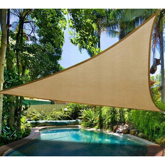 Trikotna vrtna senčna ponjava 3,6 × 3,6 × 3,6 m – GARDEN LINE – Bež