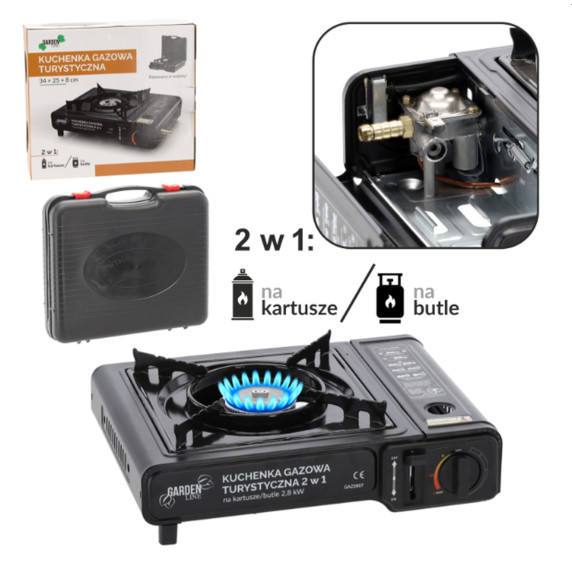 GARDEN LINE Prenosni plinski turistični gorilnik 34×26×9 cm