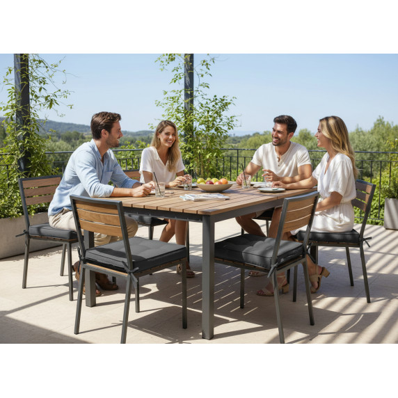 GARDEN LINE Záhradný podsedák na stoličku, sedák 40x40x6 cm CUSH - Tmavosivá