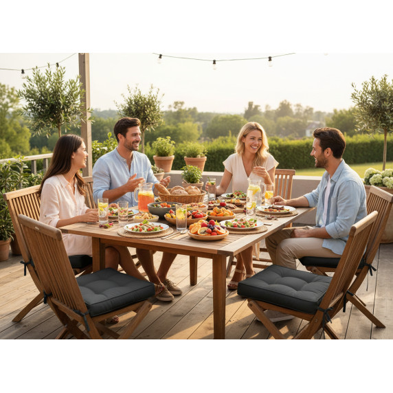 GARDEN LINE Záhradný podsedák na stoličku, sedák 40x40x6 cm CUSH - Tmavosivá