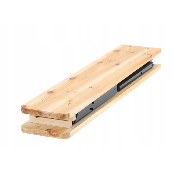 GARDEN LINE Zložljiv vrtni set z mizo in klopmi – natur