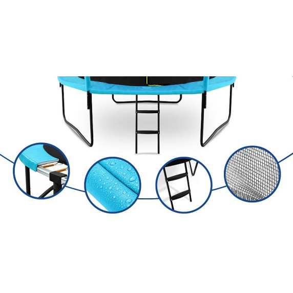 INLEA ULTIMATE Jump Trampolin 305 cm z notranjo zaščitno mrežo – svetlo modra