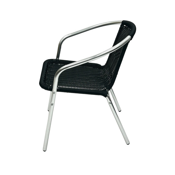 Linde Exclusive Vrtni ratanov stol - MC4601 CAPRI - Srebrna/Črna