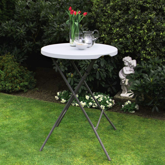 LINDER EXCLUSIV Zložljiva okrogla bistro miza 80x110 cm MC4700 - Bela
