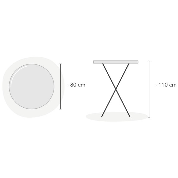 LINDER EXCLUSIV Zložljiva okrogla bistro miza 80x110 cm MC4700 - Bela