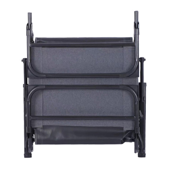 LINDER EXCLUSIV Vrtni ležalnik in počivalni stol 2v1 – siv/črn