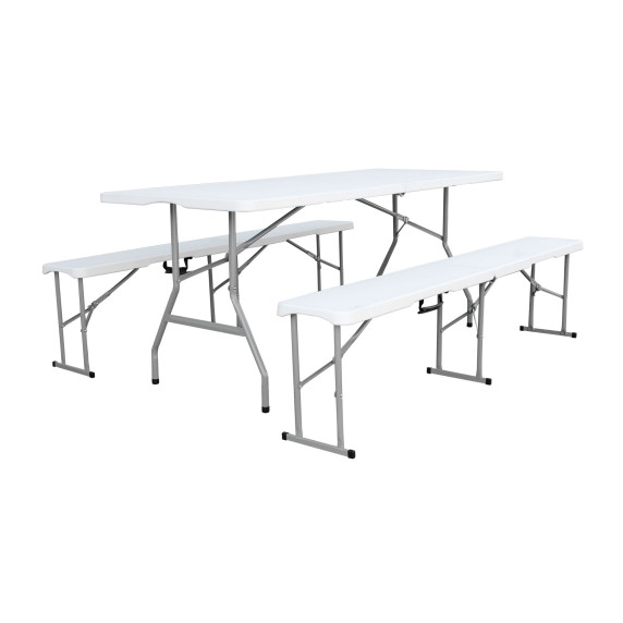 LINDER EXCLUSIV Zložljiv pivski set – siv/bel