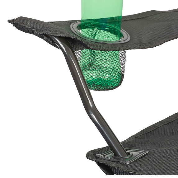 LINDER EXCLUSIV Zložljivi kamp stol ANGLER – temno siva