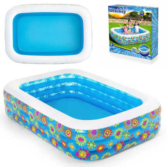 Nafukovací detský bazén 229 x 152 x 56 cm BESTWAY 54120 - kvetinky
