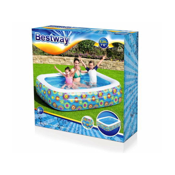 Nafukovací detský bazén 229 x 152 x 56 cm BESTWAY 54120 - kvetinky