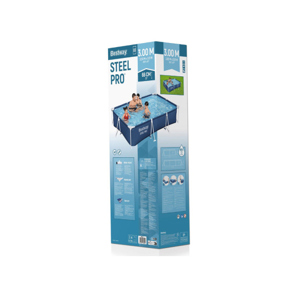 Piscină cu filtru -  300x201x66 cm - BESTWAY 56411 - Steel Pro