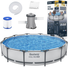 Piscină cu cartuș de filtrare - 366x76 cm - BESTWAY 56416 Steel Pro Max - 