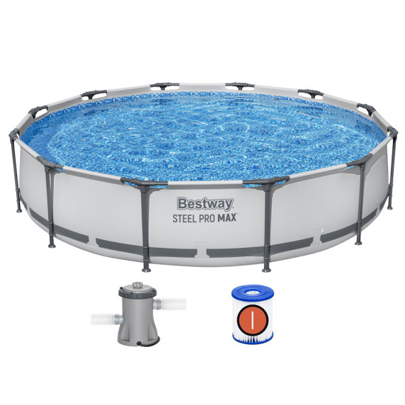 Piscină cu cartuș de filtrare - 366x76 cm - BESTWAY 56416 Steel Pro Max