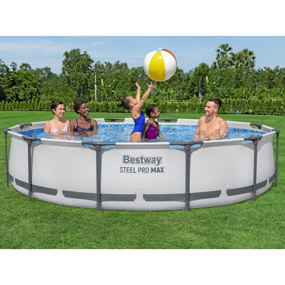 Piscină cu cartuș de filtrare - 366x76 cm - BESTWAY 56416 Steel Pro Max