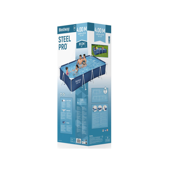 Piscină cu filtru - 400x211x81 cm - BESTWAY 56424 Steel Pro