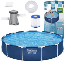 Medence papírszűrős vízforgatóval 366x76cm BESTWAY 56681 Steel Pro - 