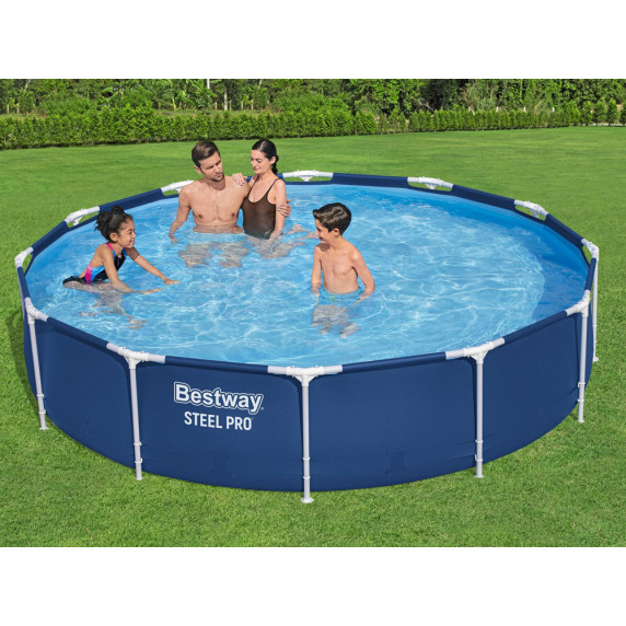 Medence papírszűrős vízforgatóval 366x76cm BESTWAY 56681 Steel Pro