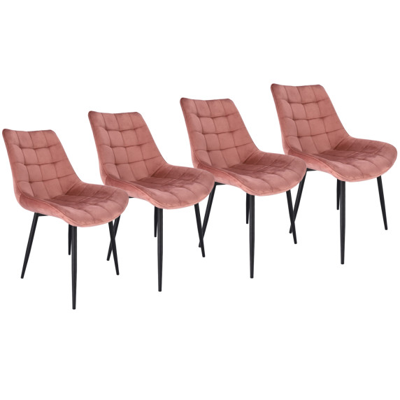 Scaun dining Arden 4 buc-Inlea- rose gold