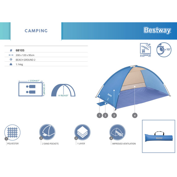 Šator za plažu BESTWAY Beach Ground 2 - Pop Up