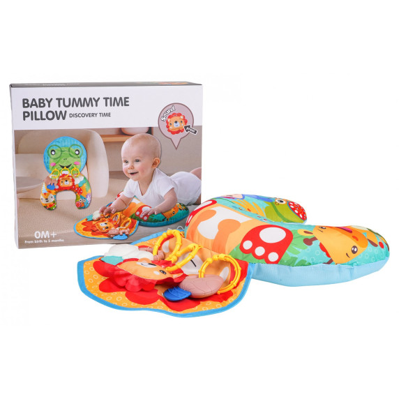 Pernă senzorială multifuncțională pentru bebeluși – BABY TUMMY TIME PILLOW – leu