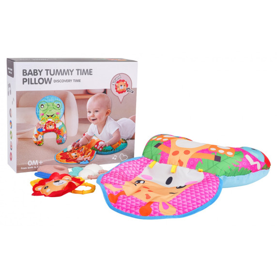 Pernă senzorială multifuncțională pentru bebeluși – BABY TUMMY TIME PILLOW – girafă