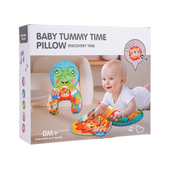 Pernă senzorială multifuncțională pentru bebeluși – BABY TUMMY TIME PILLOW – girafă