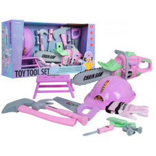 Set de scule pentru copii - TOY TOOL SET - roz - 