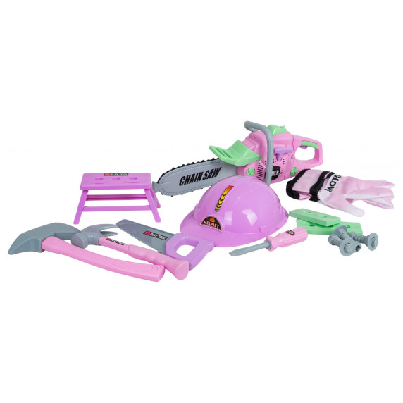 Set de scule pentru copii - TOY TOOL SET - roz