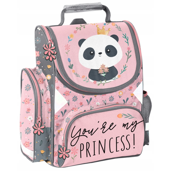 Merevfalú ergonomikus iskolatáska 36x28x15 cm PASO Panda +