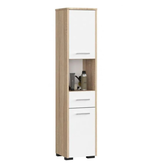 Fürdőszoba szekrény FIN 140cm -sonoma tölgy/fehér