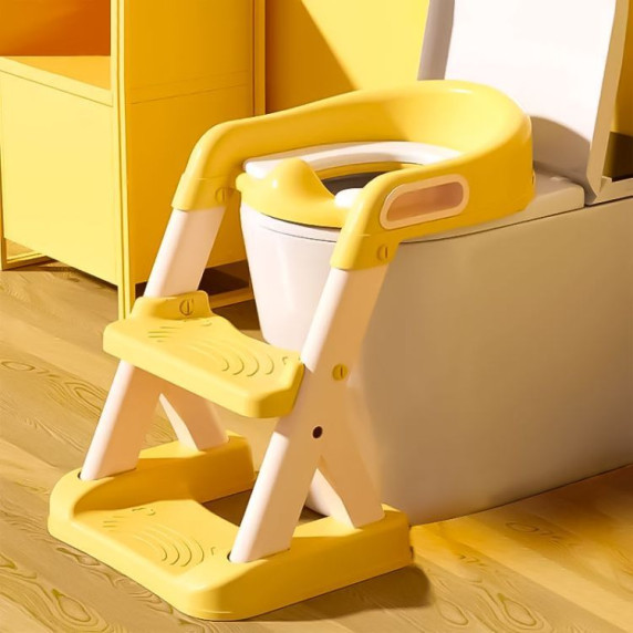 Gyerek WC szűkítő fellépő lépcsős Ecotoys - sárga