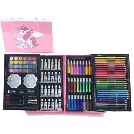 Set artă creativă de desen și pictură - 145 buc - Inlea4Fun UNICORN