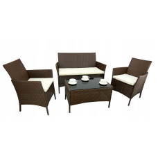 Rattan kertibútor szett AGA MR4258-LIGHTBROWN - világosbarna - 