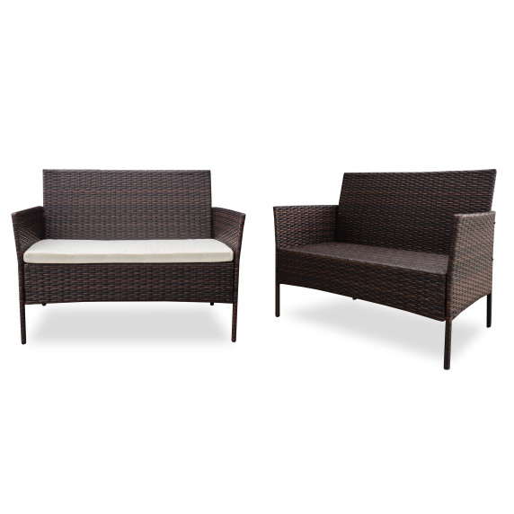 Rattan kertibútor szett AGA MR4253-DARKBROWN - sötétbarna