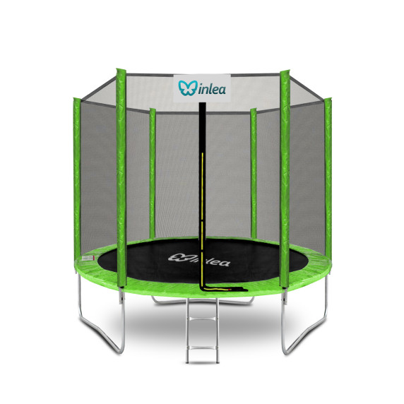 INLEA PREMIUM Jump Trampolin 250 cm z zunanjo zaščitno mrežo – svetlo zelena