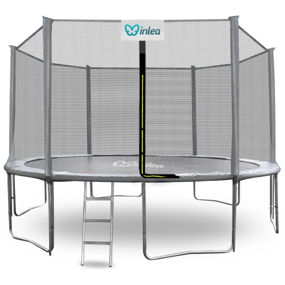 INLEA PREMIUM Jump Trampolína 400 cm s vonkajšou ochrannou sieťou - sivá