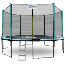 INLEA PREMIUM Jump Trampolína 430 cm s vonkajšou ochrannou sieťou - tmavozelená - 