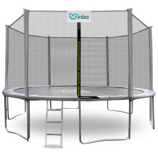 INLEA PREMIUM Jump Trampolína 430 cm s vonkajšou ochrannou sieťou - sivá - 