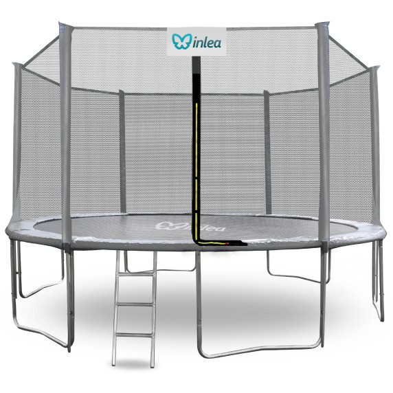 INLEA PREMIUM Jump Trampolína 430 cm s vonkajšou ochrannou sieťou - sivá