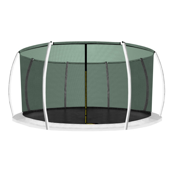 INLEA Vnútorná ochranná sieť na trampolínu ULTIMATE Jump s celkovým priemerom 366 cm na 8 tyčí - tmavozelená