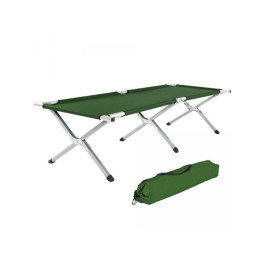 INLEA Șezlong pliabil de camping din oțel CampSteel – verde - 