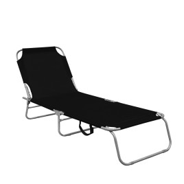 INLEA Șezlong de grădină CALMA – negru - 