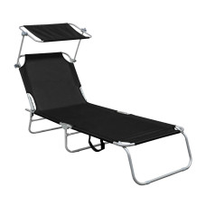 INLEA Kerti napozóágy VELUM - fekete - 